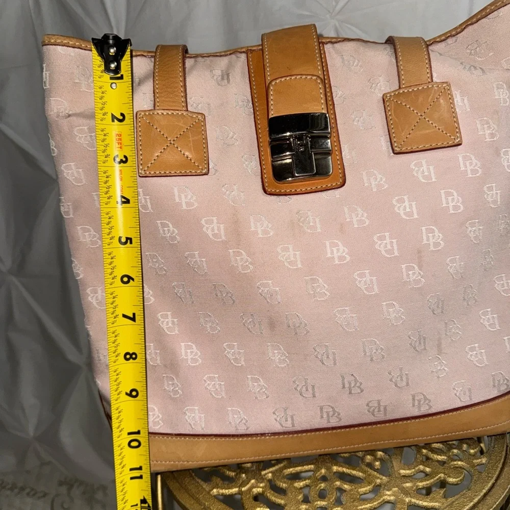 Vintage Pink and Tan Dooney and Burke Designer Tote Bag - Picture 7 of 8